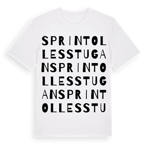 Sprint Ollesstugan ordlek t-shirt – ekologisk bomull t-shirt från Pinshirt