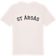 Vintage White t-shirt med St Årsås böjd t-shirt