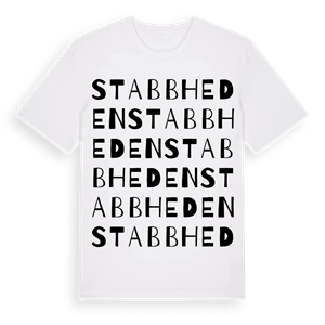 Stabbheden ordlek t-shirt – ekologisk bomull t-shirt från Pinshirt