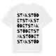 White t-shirt med Stakstödet ordlek t-shirt
