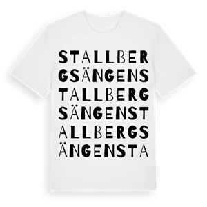 Stallbergsängen ordlek t-shirt – ekologisk bomull t-shirt från PinShirt
