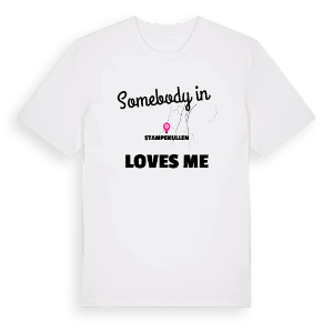 Någon i Stampekullen älskar mig t-shirt – ekologisk bomull t-shirt från PinShirt