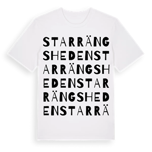 Starrängsheden ordlek t-shirt – ekologisk bomull t-shirt från Pinshirt