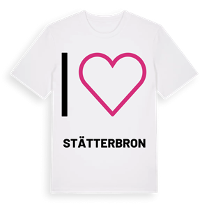 Jag älskar Stätterbron t-shirt stort tryck – ekologisk bomull t-shirt från PinShirt