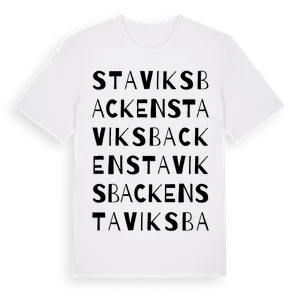 Staviksbacken ordlek t-shirt – ekologisk bomull t-shirt från Pinshirt