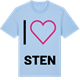 Blue Soul t-shirt med Jag älskar Sten t-shirt stort tryck