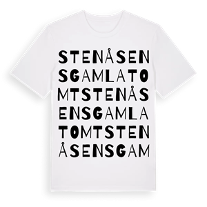 Stenåsens gamla tomt ordlek t-shirt – ekologisk bomull t-shirt från PinShirt