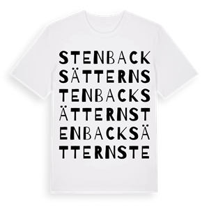 Stenbacksättern ordlek t-shirt – ekologisk bomull t-shirt från PinShirt