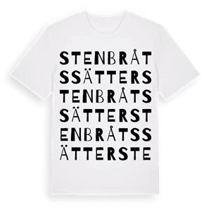 Stenbråtssätter ordlek t-shirt – ekologisk bomull t-shirt från PinShirt