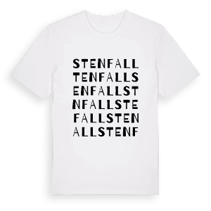 Stenfall ordlek t-shirt – ekologisk bomull t-shirt från PinShirt