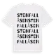 White t-shirt med Stenfallåsen ordlek t-shirt