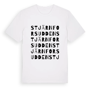Stjärnforsudden ordlek t-shirt – ekologisk bomull t-shirt från PinShirt