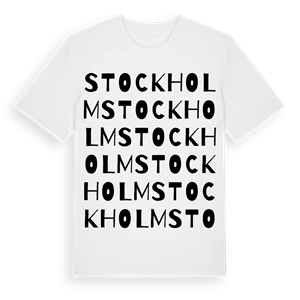 Stockholm ordlek t-shirt – ekologisk bomull t-shirt från PinShirt