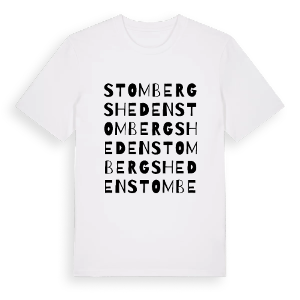 Stombergsheden ordlek t-shirt – ekologisk bomull t-shirt från PinShirt