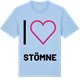 Blue Soul t-shirt med Jag älskar Stömne t-shirt stort tryck