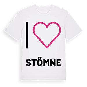 Jag älskar Stömne t-shirt stort tryck – ekologisk bomull t-shirt från PinShirt