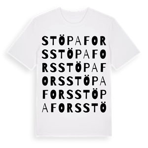 Stöpafors ordlek t-shirt – ekologisk bomull t-shirt från Pinshirt