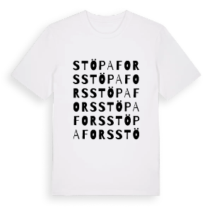 Stöpafors ordlek t-shirt – ekologisk bomull t-shirt från PinShirt
