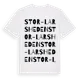 White t-shirt med Stor-Larsheden ordlek t-shirt