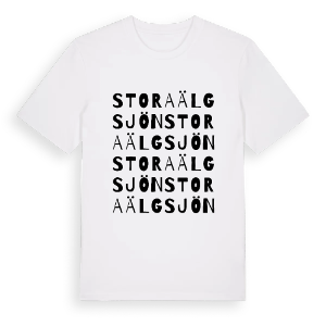 Stora Älgsjön ordlek t-shirt – ekologisk bomull t-shirt från PinShirt