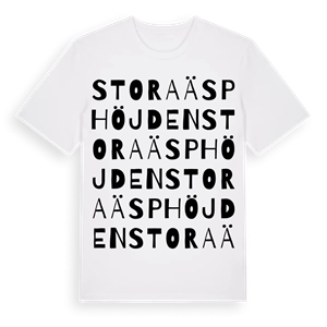 Stora Äsphöjden ordlek t-shirt – ekologisk bomull t-shirt från PinShirt