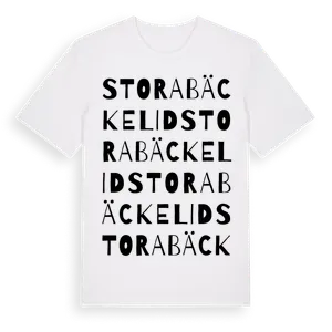Stora Bäckelid ordlek t-shirt – ekologisk bomull t-shirt från Pinshirt