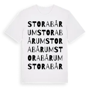Stora Bårum ordlek t-shirt – ekologisk bomull t-shirt från Pinshirt