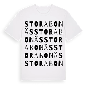 Stora Bonäs ordlek t-shirt – ekologisk bomull t-shirt från PinShirt