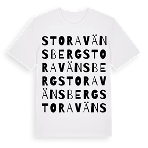 Stora Vänsberg ordlek t-shirt – ekologisk bomull t-shirt från Pinshirt