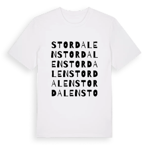 Stordalen ordlek t-shirt – ekologisk bomull t-shirt från PinShirt