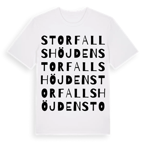 Storfallshöjden ordlek t-shirt – ekologisk bomull t-shirt från PinShirt