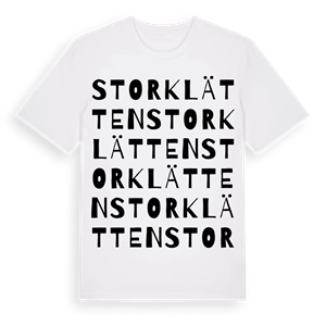 Storklätten ordlek t-shirt – ekologisk bomull t-shirt från PinShirt