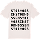 Vintage White t-shirt med Stormossen ordlek t-shirt