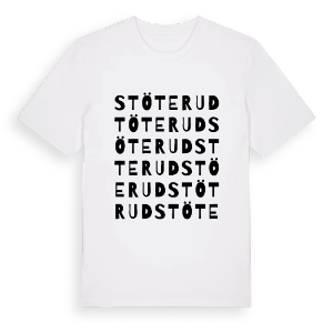Stöterud ordlek t-shirt – ekologisk bomull t-shirt från PinShirt