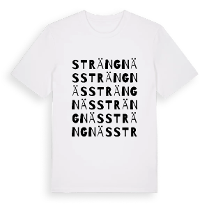 Strängnäs ordlek t-shirt – ekologisk bomull t-shirt från PinShirt
