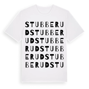 Stubberud ordlek t-shirt – ekologisk bomull t-shirt från PinShirt