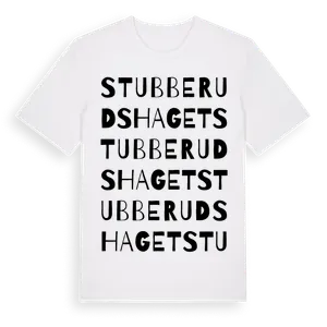 Stubberudshaget ordlek t-shirt – ekologisk bomull t-shirt från Pinshirt