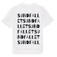 White t-shirt med Sundfallet ordlek t-shirt
