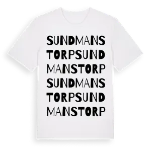 Sundmanstorp ordlek t-shirt – ekologisk bomull t-shirt från Pinshirt