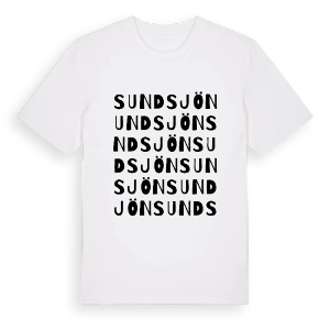 Sundsjön ordlek t-shirt – ekologisk bomull t-shirt från PinShirt
