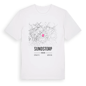 Sundstorp karta t-shirt – ekologisk bomull t-shirt från PinShirt