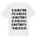White t-shirt med Sundstorpsängen ordlek t-shirt