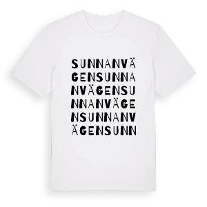 Sunnanvägen ordlek t-shirt – ekologisk bomull t-shirt från PinShirt