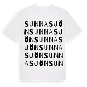 Sunnasjön ordlek t-shirt – ekologisk bomull t-shirt från PinShirt