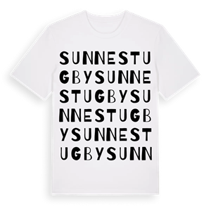 Sunne stugby ordlek t-shirt – ekologisk bomull t-shirt från PinShirt