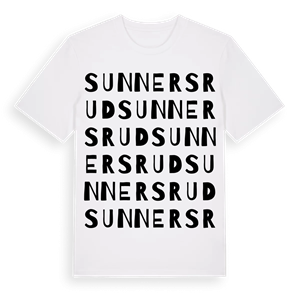 Sunnersrud ordlek t-shirt – ekologisk bomull t-shirt från PinShirt