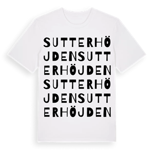 Sutterhöjden ordlek t-shirt – ekologisk bomull t-shirt från PinShirt