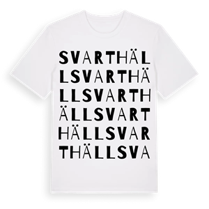 Svarthäll ordlek t-shirt – ekologisk bomull t-shirt från Pinshirt