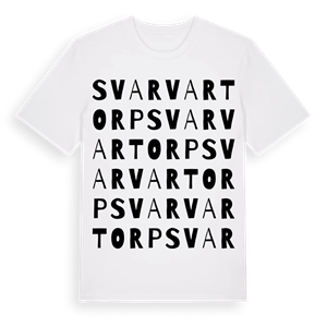 Svarvartorp ordlek t-shirt – ekologisk bomull t-shirt från PinShirt