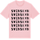 Pink Cotton t-shirt med Svensbyn ordlek t-shirt